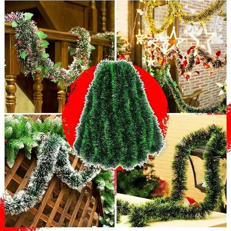 Christmas Green Cane Ribbon Garland