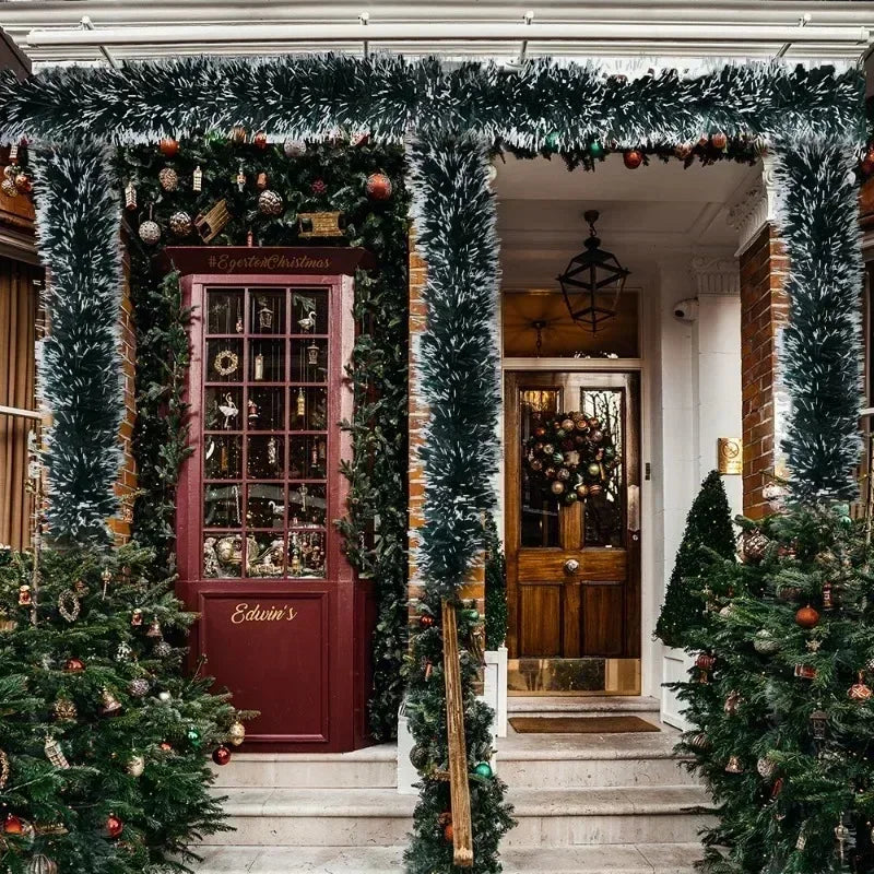 Christmas Green Cane Ribbon Garland